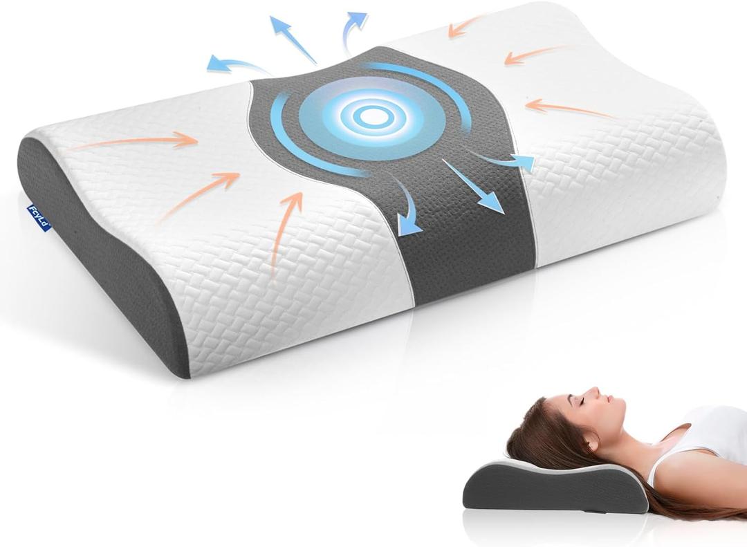 Neck Pillow Cervical Pillow for Pain Relief, Memory Foam Neck Pillow for Sleeping,Contour Pillow for Back, Stomach and Side Sleepers