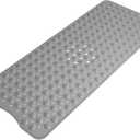 AmazerBath Shower Mat Non Slip 40 x 16 Inches, Shower Stall Mats with Suction Cups and Drain Holes, Non Slip Bath Mat for Tub for Elderly & Kids, Grey (Gray)