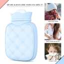 Redify Small Hot Water Bottle Bag for Hot & Cold Compress with Cover,Microwave Heating Soft Environment-Friendly Silicone for Babies Kids,Mini Hot Wate Bottle for Travel and Pain Relief,Holiday Gifts