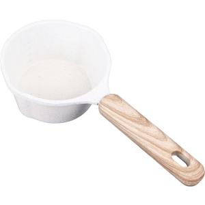 Mini Milk Warmer Pot, 9.5oz/280ml Nonstick Sauce Pan Butter Melting Pot for Stove Top, Small Coffee Milk Warmer with Pour Spout for Home Kitchen Restaurant Cooking, Heating, Boiling (White)