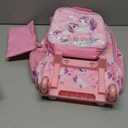 3PCS Rolling Backpack for Girls Kids Unicorn Wheeled Bookbag