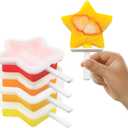 Tovolo Silicone Popsicle Molds with Sticks (4-Pack, Star) - Reusable Ice Pop Molds for Homemade Flavored Ice Pops & Frozen Snacks - Stackable Popsicle Maker with Lid, Dishwasher Safe & BPA-Free