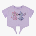 Disney Lilo and Stitch Girls Short Sleeve T-Shirt- Stitch & Angel Girls Tee with Rhinestones Sizes XS