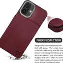 GUERNICA for iPhone 16 Wallet Case with RFID Blocking Card Holder for Women Men, Kickstand Shockproof Phone Case for iPhone 16(6.1"),Wine Red