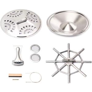 Alnicov Dobro Resonator Guitar Replacement Parts Cones Soundhole Screens Tailpiece Bridge Saddle for Dobro Guitar Set of 8