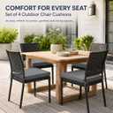 UNIKOME Outdoor Chair Cushions, Set of 4, 24"*24"*4", Water Resistant, Grey, 24x24x4 Inch
