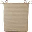 2 x Klear Vu Porch Rocking Chair Cushion Set for Indoor and Outdoor Use, Assembled in The USA, Easy to Clean Stylish Seat and Back Pads with Fabric Ties, 20" x 17" x 2", Natural