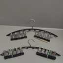 Legging Organizer for Closet, Metal Yoga Pants Hangers 2 Pack w/10 Clips Holds 20 Leggings, Space Saving Hanging Closet Organizer w/Rubber Coated Closet Organizers and Storage, Black