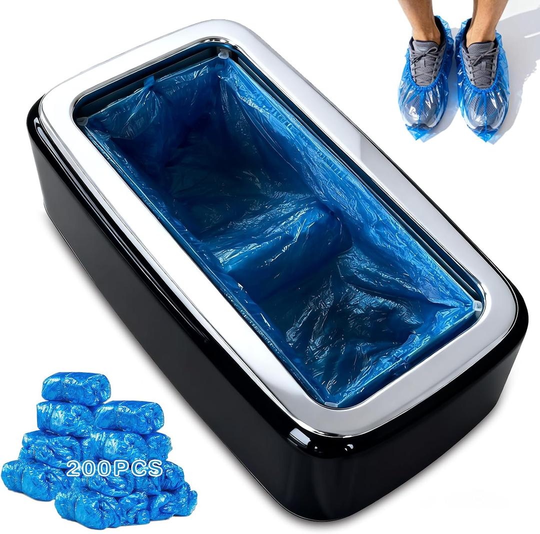 Shoe Cover Dispenser Automatic Shoe Cover Machine with 200pcs Shoe Covers Disposable Portable Automatic Shoe Cover Dispenser Shoe Booties Disposable Non Slip for Home Office Factory Supermarket