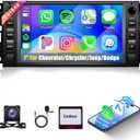 2+64G for Jeep Wrangler Chevrolet Chrysler JK Compass 300C RAM 1500 Dodge Journey Android13 Car Stereo WiFi Wireless Carplay Android Auto,7 Touch Screen GPS/Mirror Link/Bluetooth+ Backup Camera