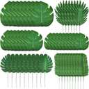 EBOOT 252 Pcs Artificial Palm Leaves 6 Kinds Faux Tropical Monstera Leaves Safari Jungle Leaves with Stems for Hawaiian Luau Birthday Theme Party Table Leave Decorations
