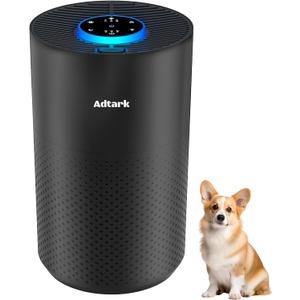 Air Purifiers for Home Bedroom, ADTARK Air Cleaner with 3-in-1 Filter, Sleep Mode & Aroma Function, 3 Light Modes, Room Air Purifier with 3 Timer for Office, Dorm, Hotel (Black)