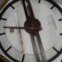 Modern Walnut Dial Wall Clock, Wood Large Wall Clock Decor Metal Frame Silent Non Ticking for Living Room, Bedroom, Kitchen, Study Decoration, Handmade Home Present Idea, 20 in 50 cm