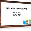 Large White Board for Wall, 36''x24'' Magnetic Dry Erase Board, Decorative Whiteboard with Brown Vintage Wooden Frame, Hanging Writing Board for Home Office School Dorm