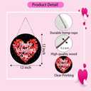 2 x Reversible Valentines Day Door Decorations St Patricks Day Wreath Happy Heart Wreath Shamrock Hanging Sign Wooden Front Door Hanger for Porch Wall Indoor Home Decor