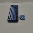 Wireless Keyboard and Mouse Combo, Retro Typewriter Keyboard with Round Keycaps, Full-Size Ergonomic, Blue, Ideal for Windows PC, Home, Office, and College, Wireless Keyboard Mouse Combo