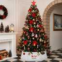 Weysat 30" Wooden Tree Collar Box Christmas Tree Skirt Collar Christmas Decoration Farmhouse Xmas Stand Cover Natural Wood Rustic Hexagon Xmas Base Cover 6-Piece Fit Below 29.5"(White Rustic)