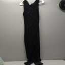 sedmoda Women Sexy Bodycon Velvet Jumpsuit Sheer Mesh Patchwork One Piece Party Club Outfits with Gloves (Small, Black)
