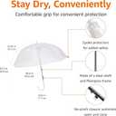 Amazon Basics Clear Umbrella for Rain, Round Bubble Umbrella for Wedding, With Wide Coverage (35" Canopy Diameter), Auto Open, Strong Fiberglass Frame, Steel Shaft, Spoke Protectors for Safety