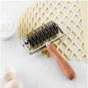 Stainless Steel Dough Lattice Top Cookie Stainless Steel Baking Tool Cake Bread Net Knife Holder Wooden Handle for Pizza Cookie Pie Pastry