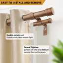 TONIAL 1 Inch Double Curtain Rods for Windows, 140 to 180 Inch, Wood Grain