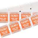 Pack Of 10 L LIKED 200 Raffle Tickets, 50/50 Double Roll Tickets for Event, Raffles, Carnival, Door Prizes and Class Reward (Orange)