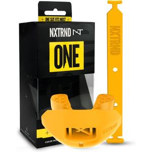 Nxtrnd One Football Mouth Guard, Strap Included, Fits Adult & Youth (Yellow)