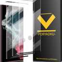 3 Pack Tempered Glass For Samsung Galaxy S22 Ultra Screen Protector[3 Pcs], 9H hardness Scratch resistant, Fingerprint Compatible with S22 Ultra 5G Glass Screen Protector