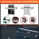 Grill Parts for Weber Genesis 300 with Side Control (2007-2010), Genesis Grill Grates, 24.5" Flavorizer Bars, 304 Burner Tube Replacement, Fits Genesis E310 E320 S310 S320 EP310 EP320, 7524 67722 7640