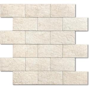 Stone Backsplash Peel and Stick Tiles Matte,Adhesive Mosaic Subway Tiles Waterproof Wall Tile Stickers for Bathroom Shower(Beige,10PCS)