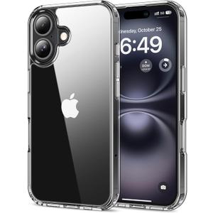 HOOMIL Case for iPhone 16 6.1-Inch, Non-Yellowing, Drop Protection, Anti-Scratch Transparent Hard Back Phone Cover - Crystal Clear