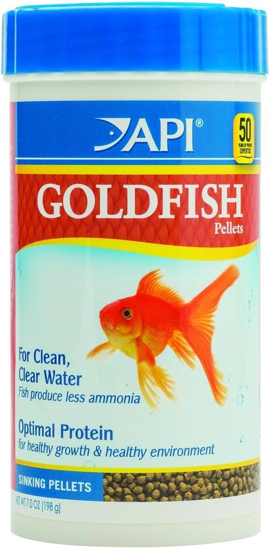 API GOLDFISH PELLETS Fish Food 7-Ounce Container (EXP 10/31/27)