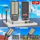 Solar Street Lights Outdoor Waterproof - Large 10000W Commercial Outdoor Solar Light Dusk to Down with Motion Sensor Remote Control LED Parking Lot Flood Lights for Yard Garden Walkway