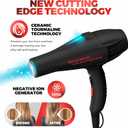 Professional 2200W Diffuser Hair Dryer for Curly and Natural Wavy Hair, Low Noise Negative Ionic Blow Dryer with Diffuser, The New Upgraded Motor & Ceramic Technology for Fast Drying by BELLFORNO