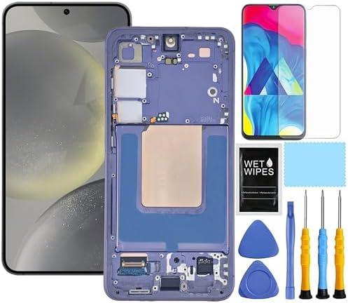 【Only for US Version】 AMOLED for Samsung Galaxy S24 5G Screen Replacement with Frame for Samsung S24 SM-S921u S921a S921w LCD Display digitizer Touch Screen Assembly with Tools Purple