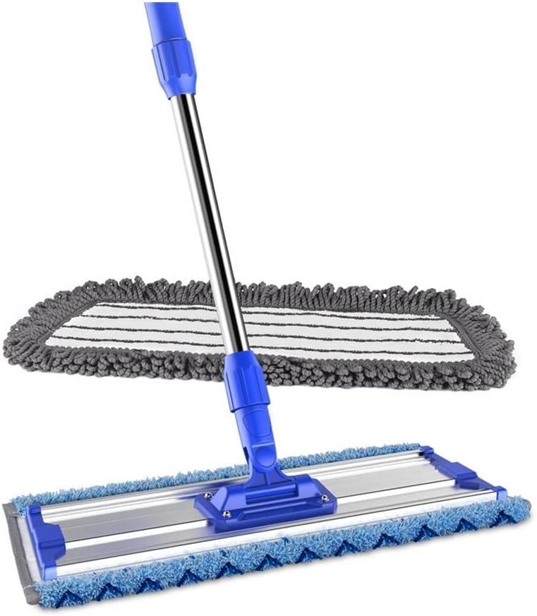 Microfiber Mop- Flat Mop System Suitable for Wood, Tile, Laminate, Vinyl, 2 Replacement Cores, Reusable Microfiber Mop Head