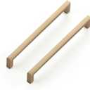 Ravinte Cabinet Handles Solid Slim Champagne Bronze 5 Pack 6-1/4 Inch Hole Center Square Bar Drawer Handles Kitchen Cabinet Pulls Drawer Kitchen Cabinet Hardware