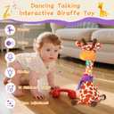 Dancing Talking Giraffe Plush Toy, Interactive Repeating Plush Toy that Mimics Your Words. Glowing Electric Giraffe Gifts with 10 Built-in Kids melodies, Ideal for Toddlers Aged 1-3.