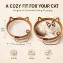Large Stimulicat Handwoven Cat Basket, Natural Cotton Rope Cat Bed with Hanging Toy Ball, Scratchable & Breathable Cat Basket for Indoor Cats, Foldable Cozy Cat Nest, Interactive Cat Scratcher Bed