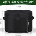 Garden Water Hose Holder Storage Bag PotWater Hose Hider Holds 150 ft Hose, Bottom With Drain Holes Patio and Indoor-Black