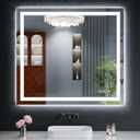 40"x36" LED Bathroom Mirror with Lights, Backlit + Front Lit with CRI>90, Lighted Mirror for Bathroom, Anti-Fog, Dimmable Brightness, 3 Colors, Memory Function, Shatterproof Tempered Glass