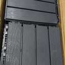 48 Pack Plastic Interlocking Deck Tiles, 10"x10" Patio Flooring Waterproof Outdoor Indoor Flooring Deck Tiles All Weather Use, Patio Floor Decking Tiles for Porch Poolside Balcony Backyard, Dark Grey (Vertical Style)