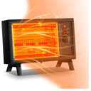 JASUN Portable Space Heater Electric Radiant Heater Fast Heating with Adjustable Thermostat, Portable Indoor Heater with Handle Quiet Energy-Saving 1250W/1500W for Office Home Garage Bedroom Black