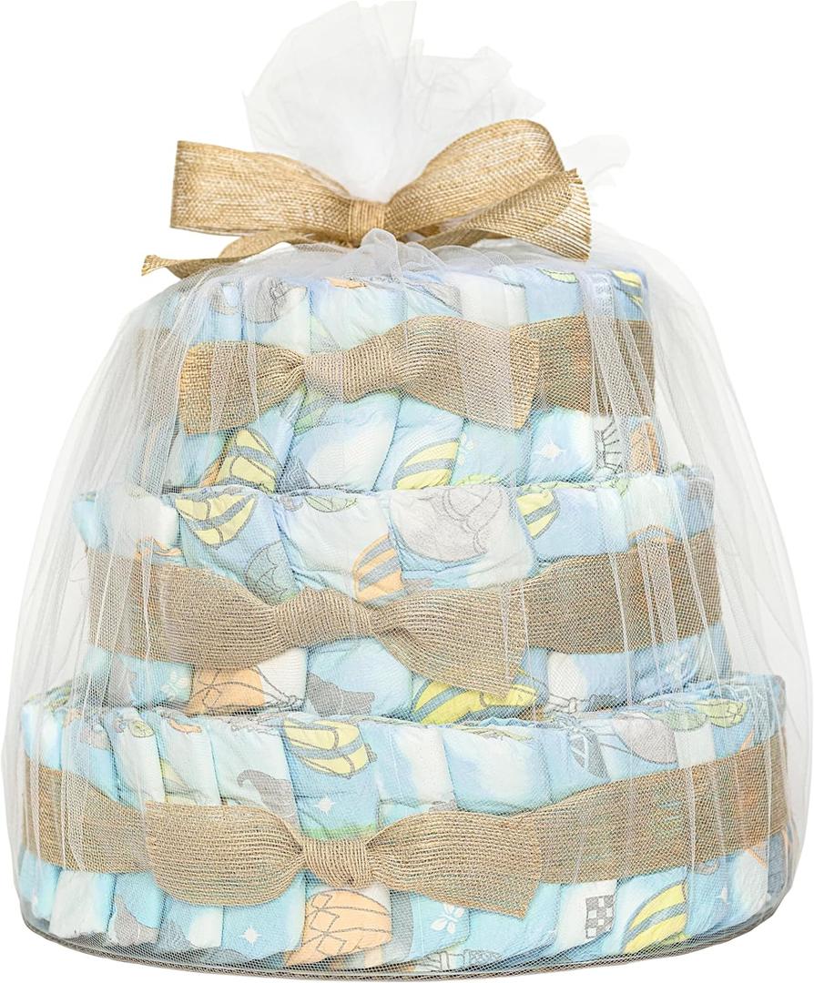 The Honest Company Deluxe Diaper Cake | Clean Conscious Diapers, Baby Personal Care, Plant-Based Wipes | Above it All | Deluxe, Size 1 (8-14 lbs), 70 Count