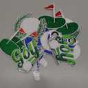 Suncalla 16 Pcs Golf Iron on Patches Embroidered Golf Sports Iron on Patches Decorative Applique Sew on for Hats Clothes Jackets Jeans Dress Backpacks Bags DIY Accessory Crafts(Blue and Green)