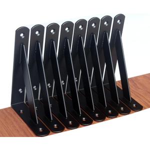 8 Pack L6 x H 4" Black Heavy Duty Shelf Brackets with Screws Metal Shelf Brackets Shelf Support Angle Brackets for Shelves L Brackets Heavy Duty Floating Shelf