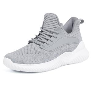 Akk Mens Athletic Walking Shoes - Comfy Memory Foam Lightweight Workout Casual Tennis Running Sneakers for Indoor Outdoor Grey Size 9