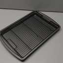 GoodCook 15 x 10.5 Nonstick Carbon Steel Baking Pan & Raised Wire Rack  Pizza Crisper, Crispy Bacon, Multipurpose Cooking Sheet Pan, Cooling Rack, Kitchen Cookware Set, Dishwasher Safe