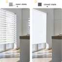 AOSKY Zebra Blinds for Windows Cordless Roller Shades for Home Free-Stop Windows Shades Dual Layer Light Control for Day and Night Easy to Install (40" W X 72" H, White)
