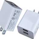 2Pack USB Wall Charger Dual Port Quick Charger Plug Cube 5V 2A for iPad iPhone,Samsung Galaxy,LG,Moto,Amazon Fire Tablet,PS4 Xbox,Headphone,Music Player,Kids Electric Toy,Small Smart Home Devices